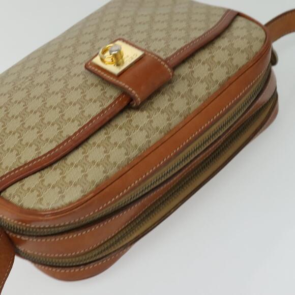 CELINE Macadam Canvas Shoulder Bag Pvc Beige Gold - Picture 6 of 12